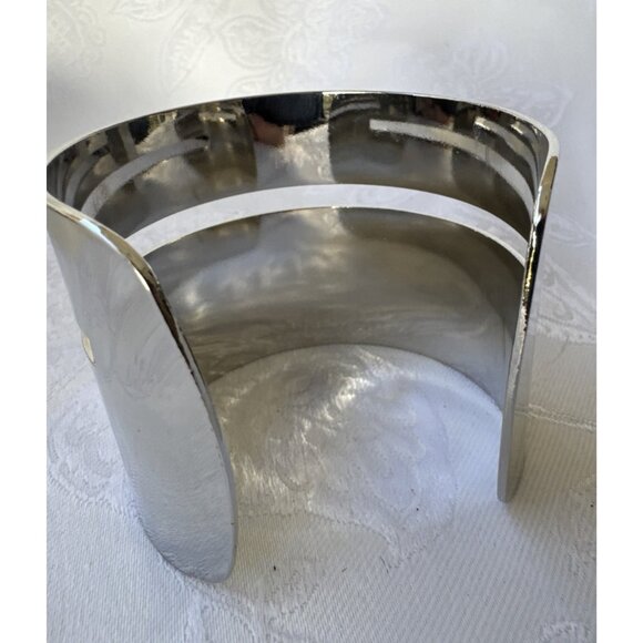 Silvertone Wide Cuff Bangle Bracelet Chic Women Party Vacation Jewelry Gift NEW - Picture 3 of 12